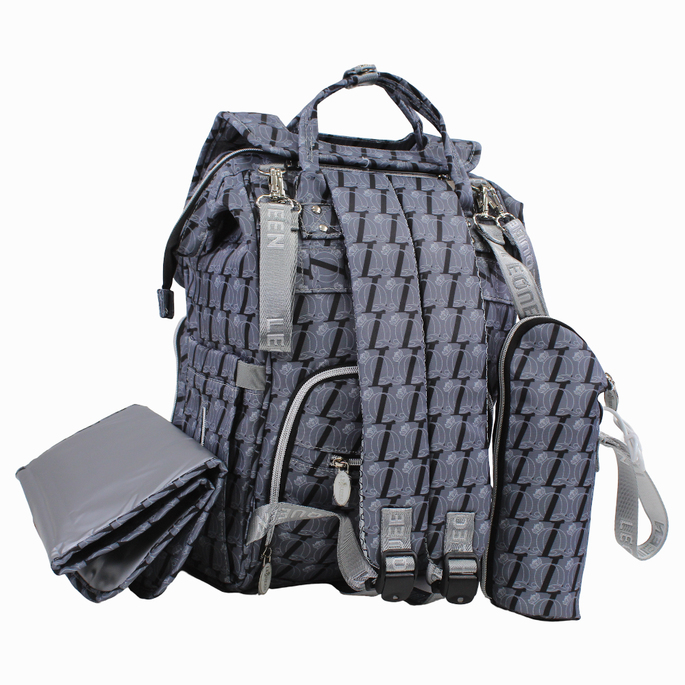 LeQueen Diamond 8th Special Edition Soft Waterproof Diaper Bag - Grey