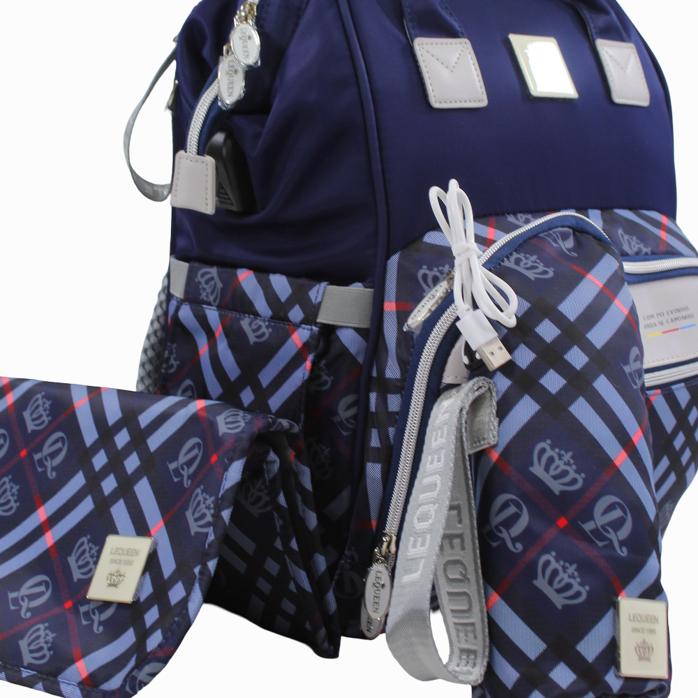 LeQueen Diamond 8th Special Edition Soft Waterproof Diaper Bag - Navy Blue