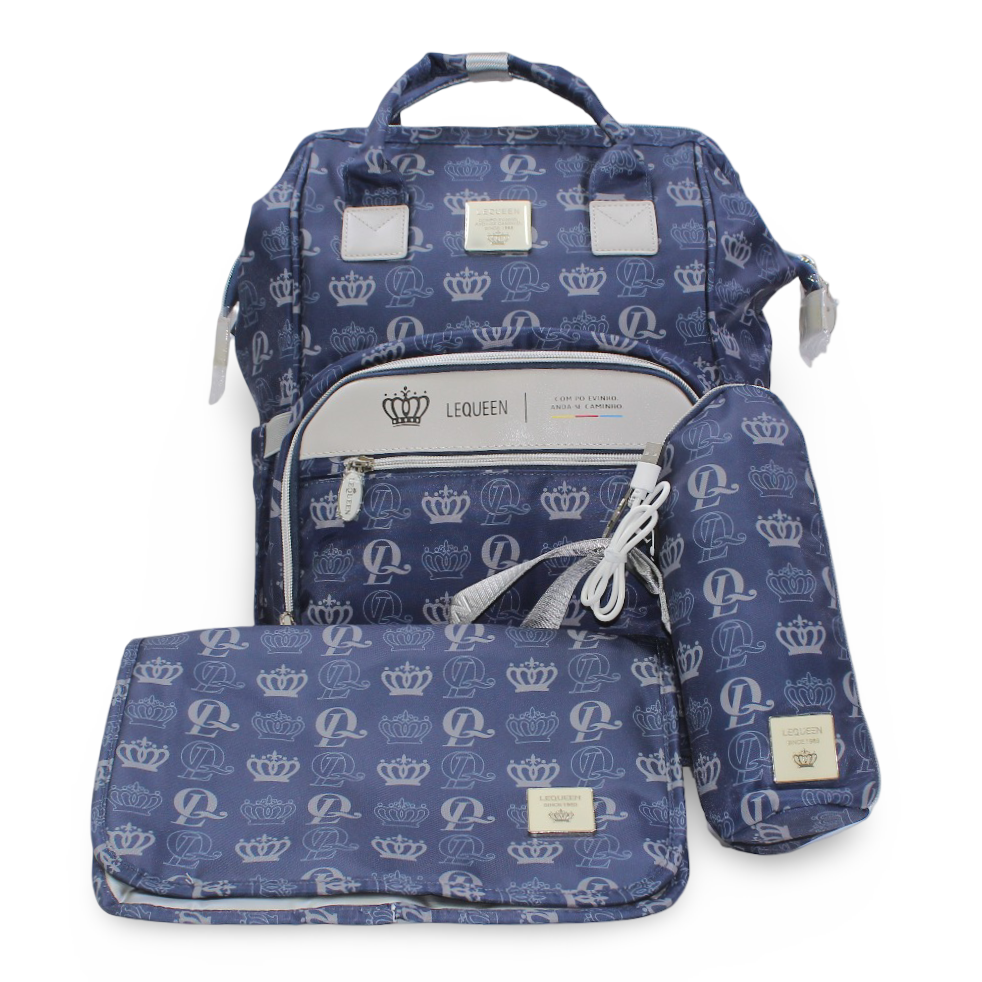 LeQueen Diamond 8th Special Edition Soft Waterproof Diaper Bag - Navy Blue