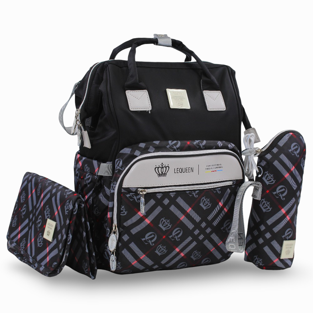 LeQueen Diamond 8th Special Edition Soft Waterproof Diaper Bag - Black
