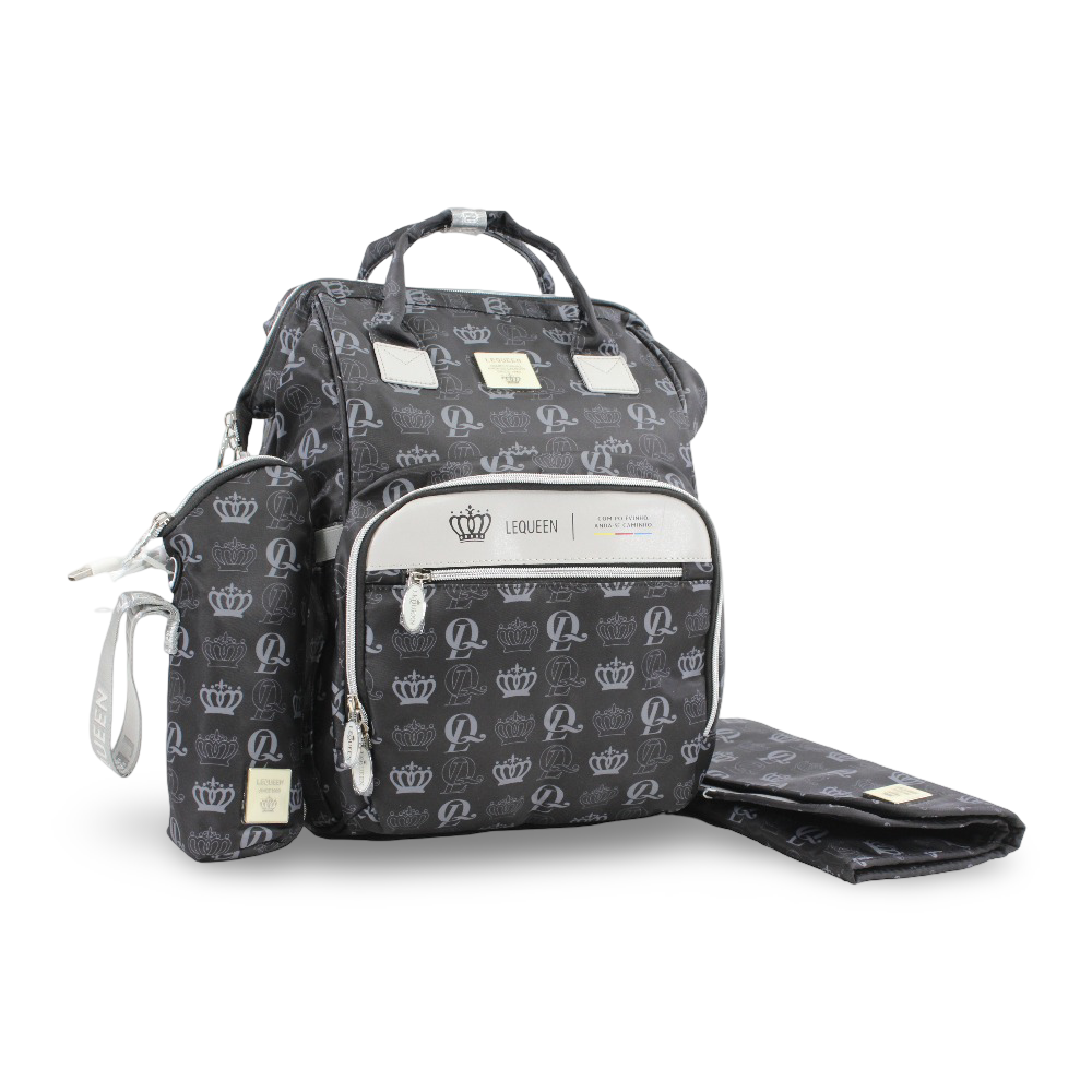 LeQueen Diamond 8th Special Edition Soft Waterproof Diaper Bag - Black - Baby Essentials