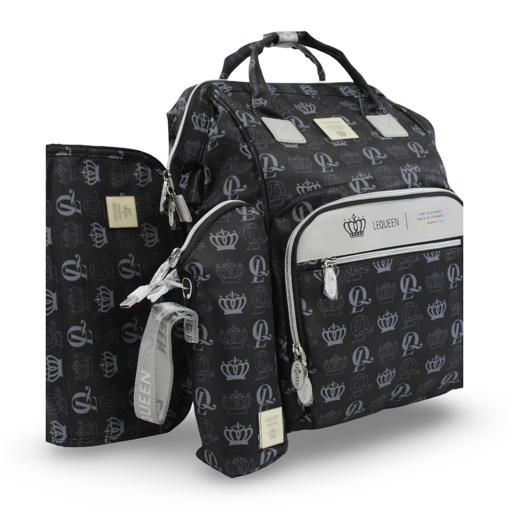 LeQueen Diamond 8th Special Edition Soft Waterproof Diaper Bag - Black