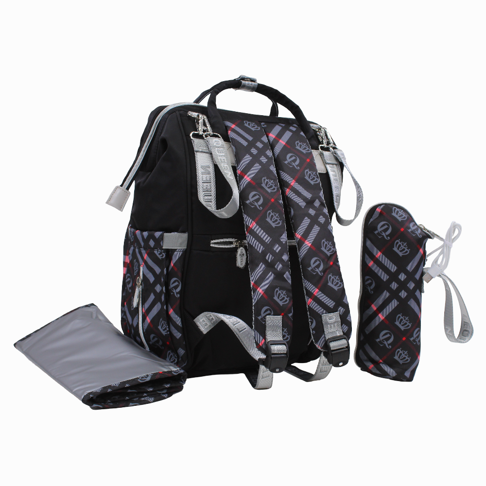 LeQueen Diamond 8th Special Edition Soft Waterproof Diaper Bag - Black