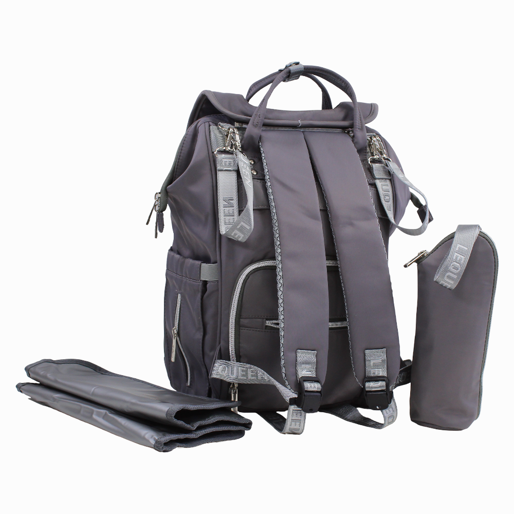 LeQueen Diamond 7th Edition Soft Waterproof Diaper Bag - Grey