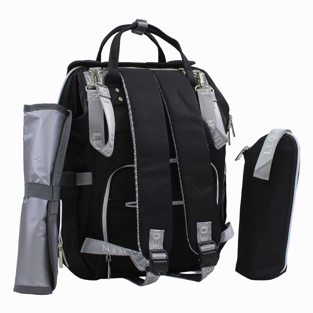 LeQueen Diamond 7th Edition Soft Waterproof Diaper Bag - Black