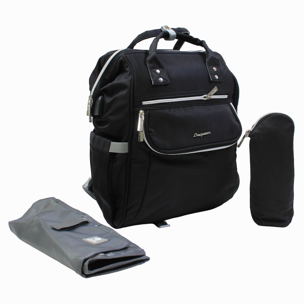 LeQueen Diamond 7th Edition Soft Waterproof Diaper Bag - Black