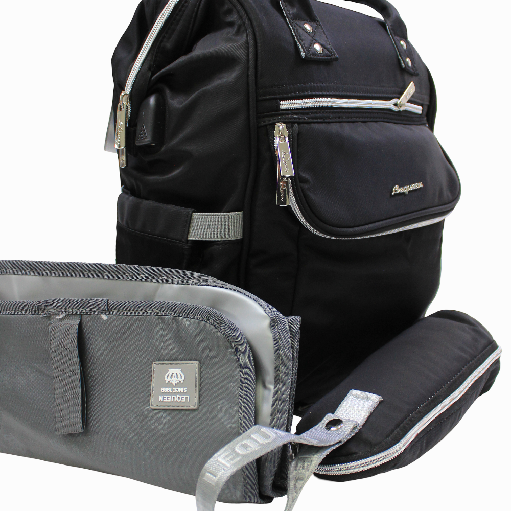 LeQueen Diamond 7th Edition Soft Waterproof Diaper Bag - Black