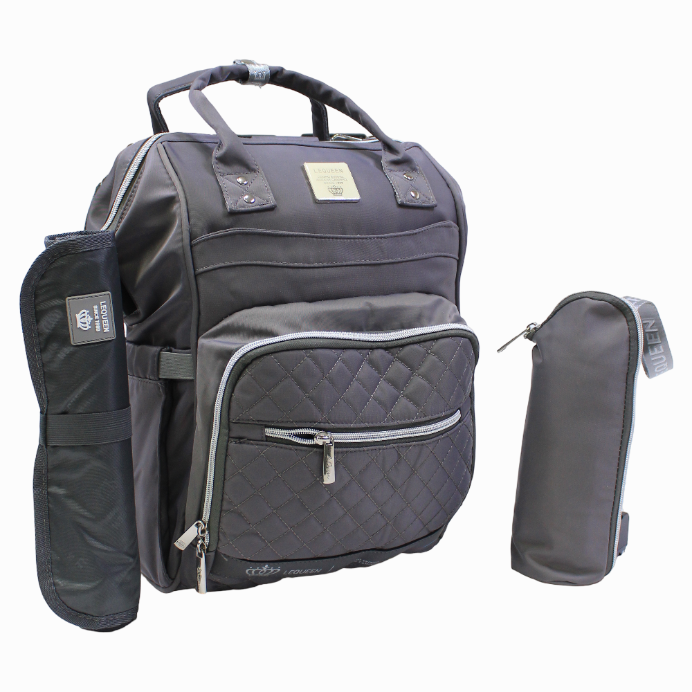 LeQueen Diamond 7th Edition Soft Waterproof Diaper Bag - Grey