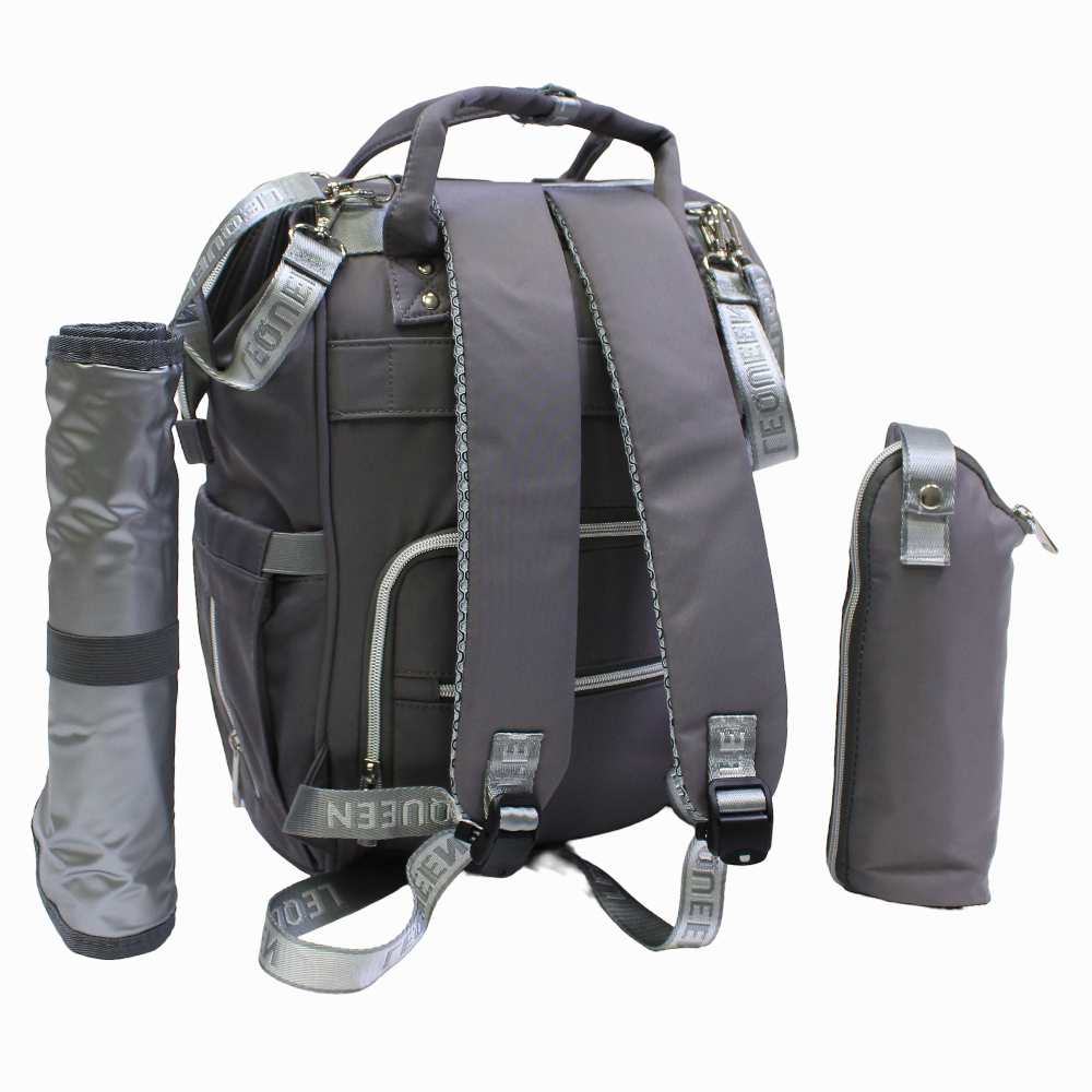 LeQueen Diamond 7th Edition Soft Waterproof Diaper Bag - Grey
