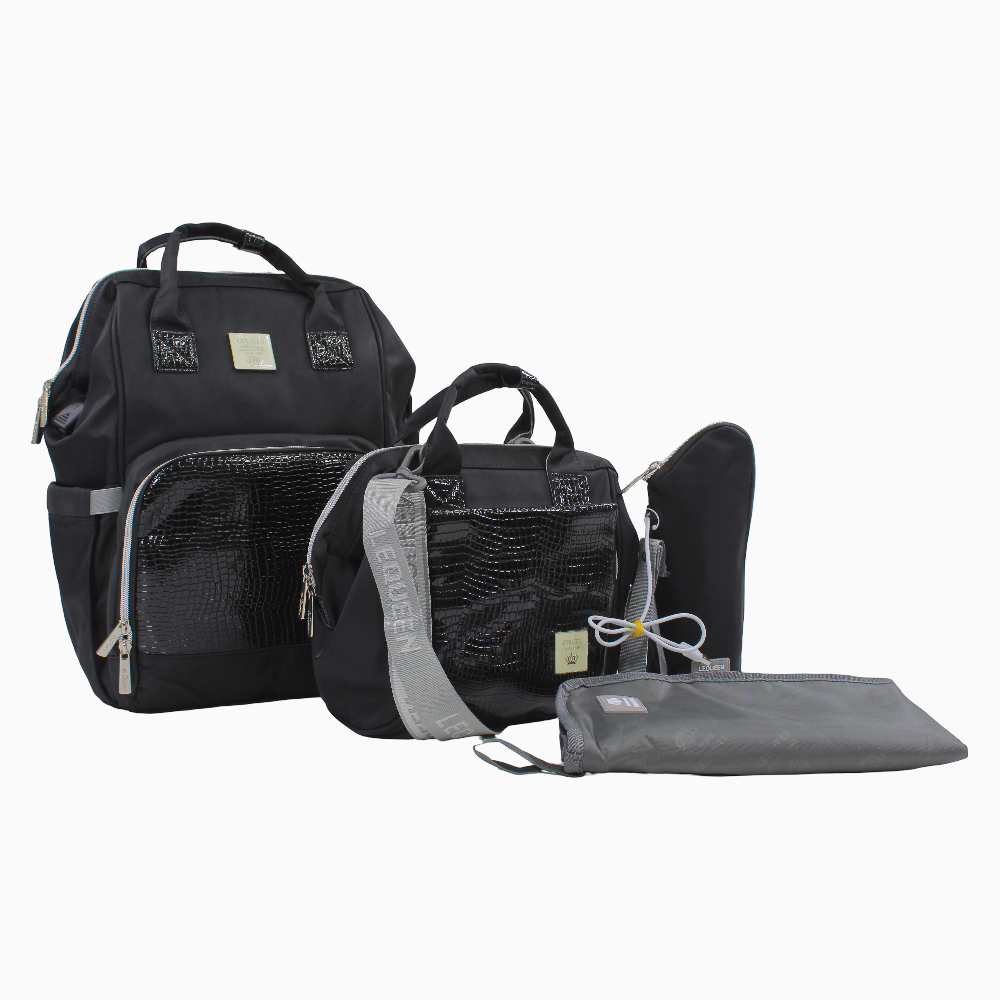 Lequeen Diamond 7TH Special Edition Soft Waterproof Original Diaper Bag - Black