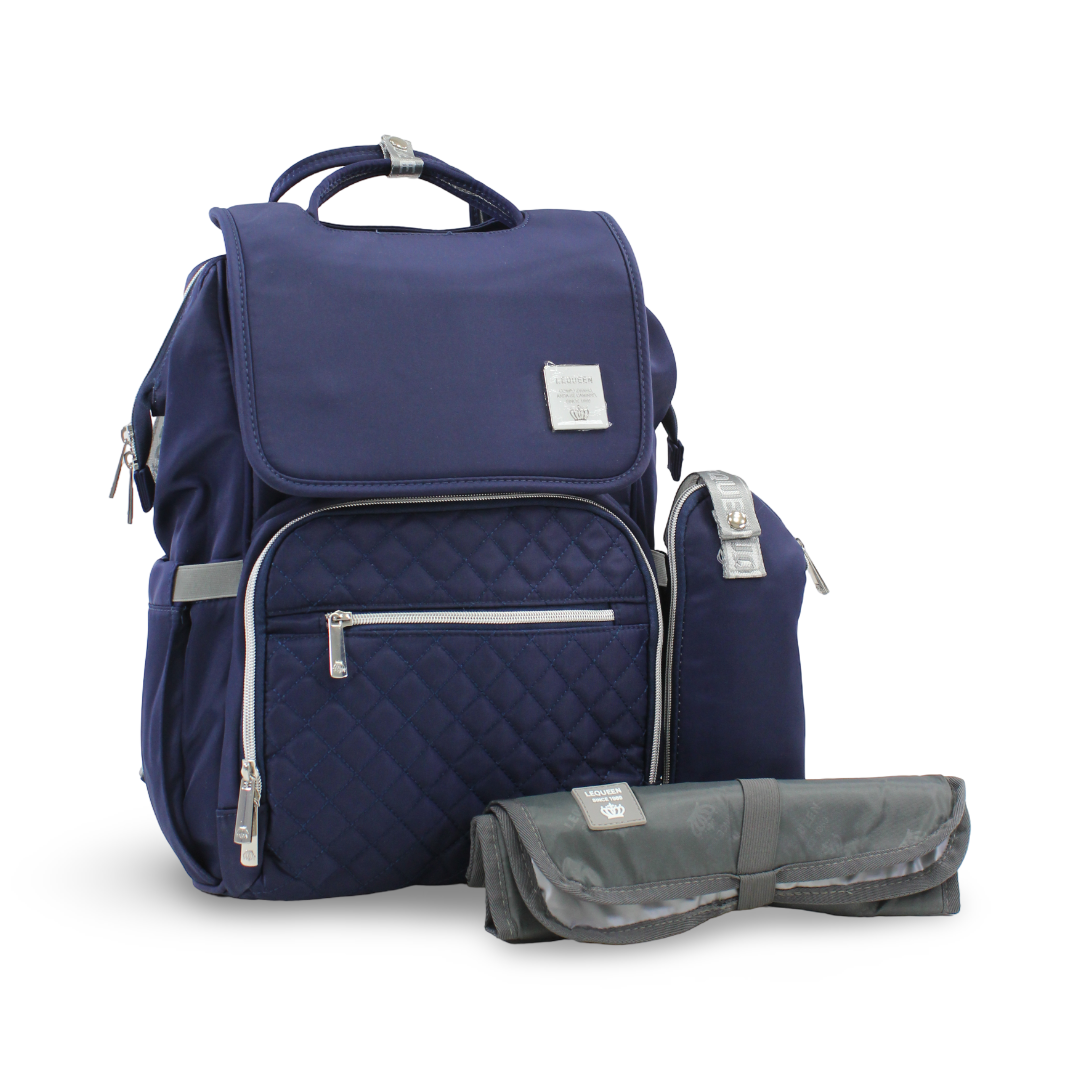 LeQueen Diamond 7th Edition Waterproof Diaper Backpack with Cover – Navy