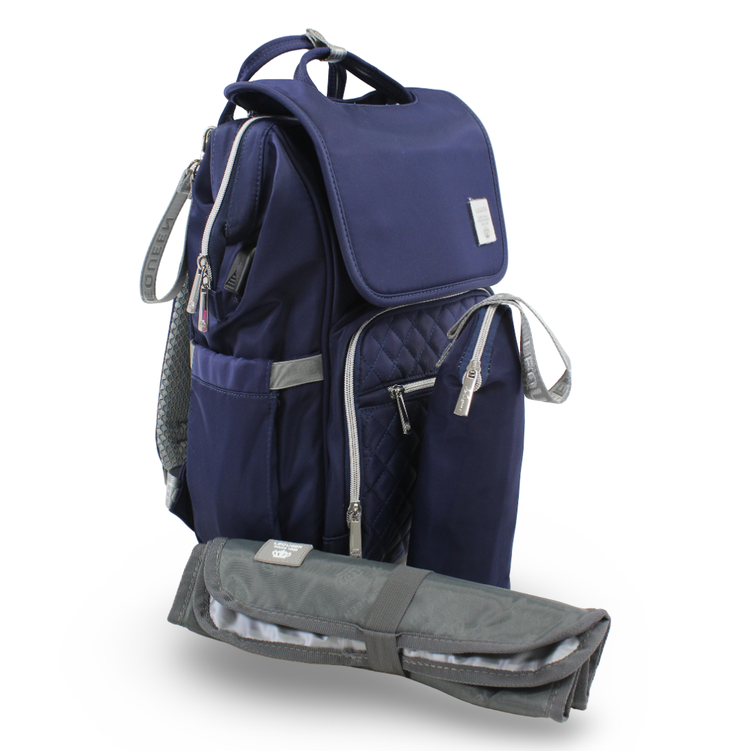 LeQueen Diamond 7th Edition Waterproof Diaper Backpack with Cover – Navy