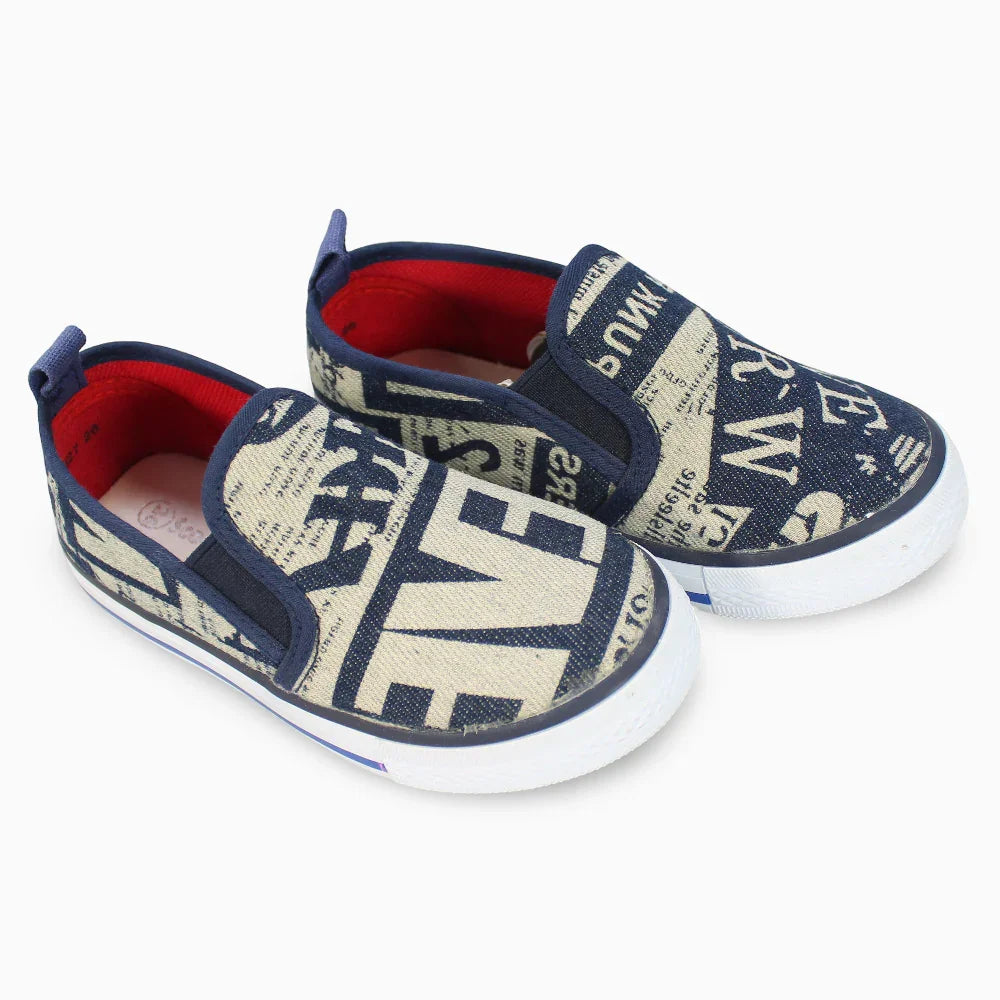 Boys Canvas Sneakers - Navy Blue - Clothing - OKO