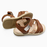 Girls Leather Sandals – Brown
