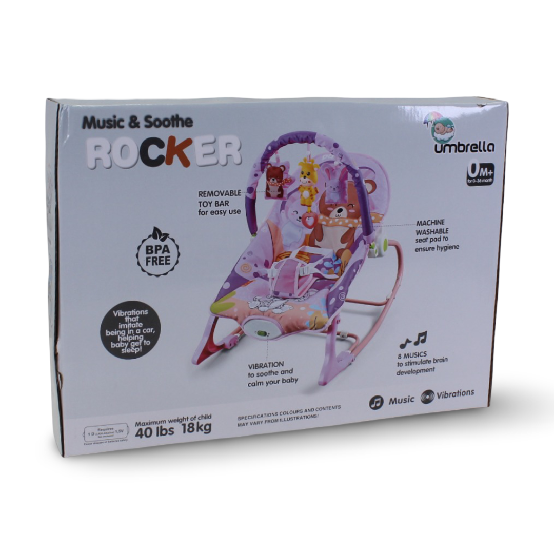 Umbrella Manual Baby Rocker with Music – Blue