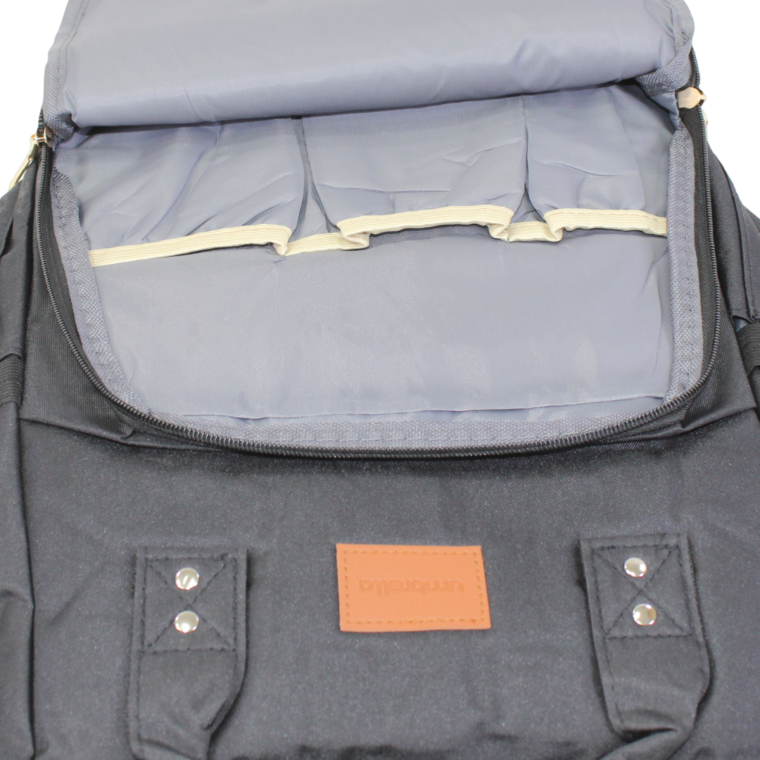 Umbrella Diaper Bag Backpack – Black