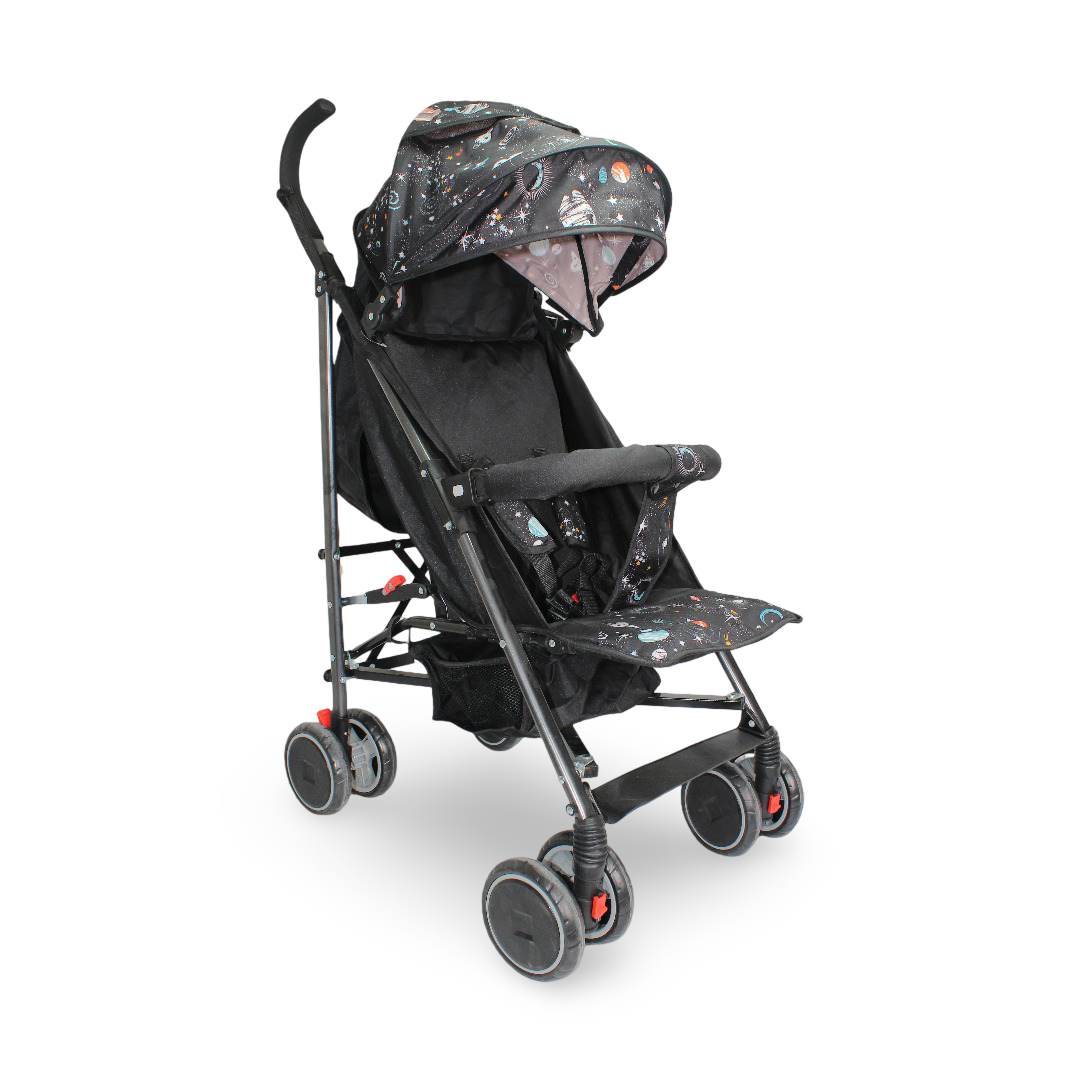 Umbrella Baby Stroller – Black with Space Print - Baby Essentials - Souq mamyy