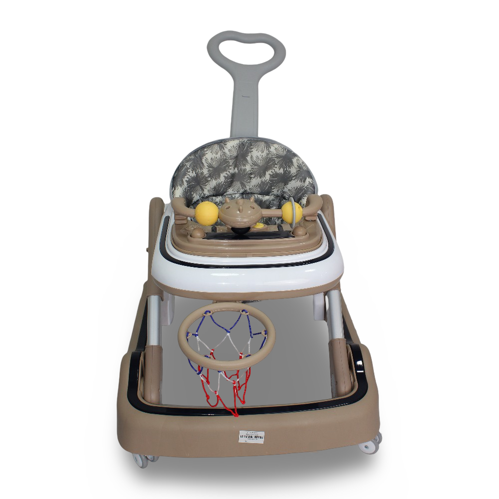 First Step Baby Walker with Basketball Hoop - Beige