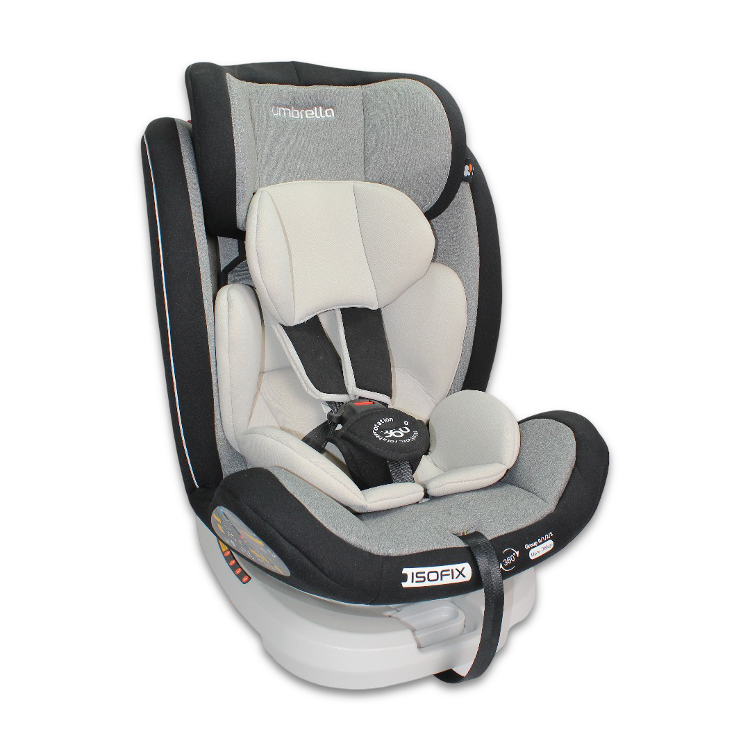 Umbrella ISOFIX 360° Rotating Baby Car Seat – Grey