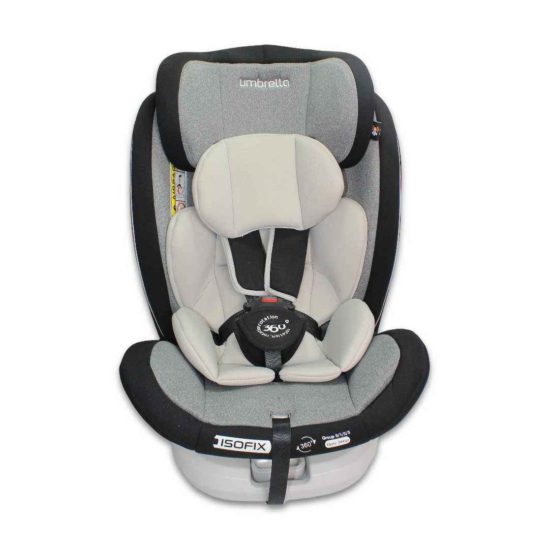 Umbrella ISOFIX 360° Rotating Baby Car Seat – Grey