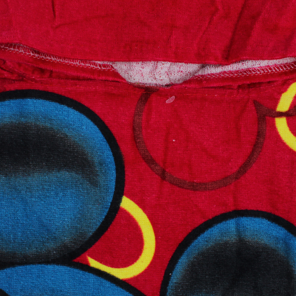 Boys Poncho Beach Towel with Hoodie – Red with Mickey Mouse Print