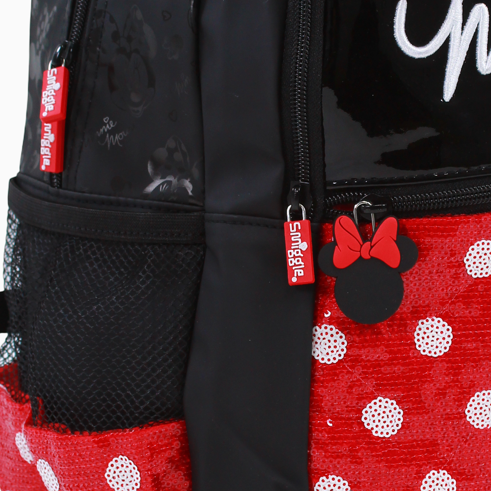 Minnie Mouse Backpack 17 Inches -Black & Red