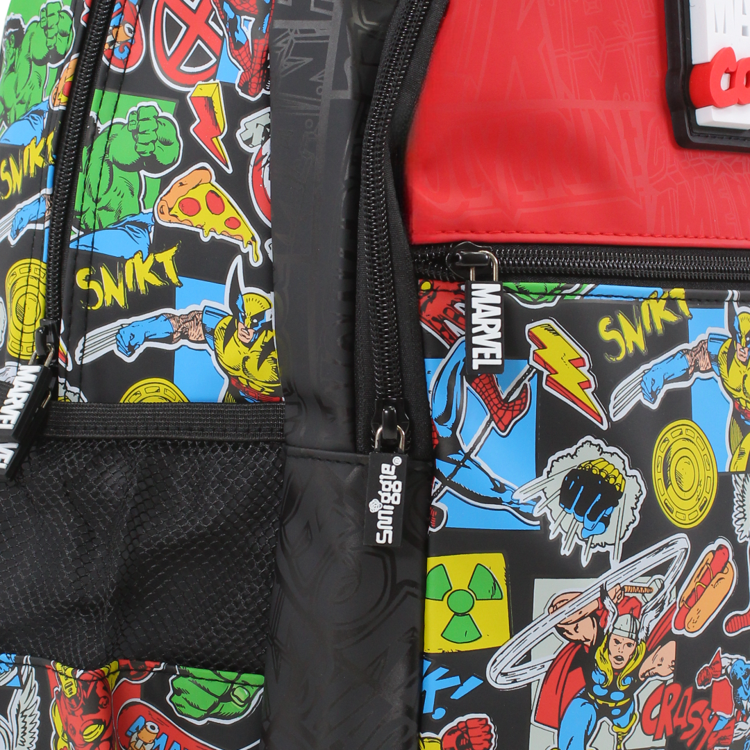 Smiggle Marvel Comics Backpack 17 Inches – Red & Black