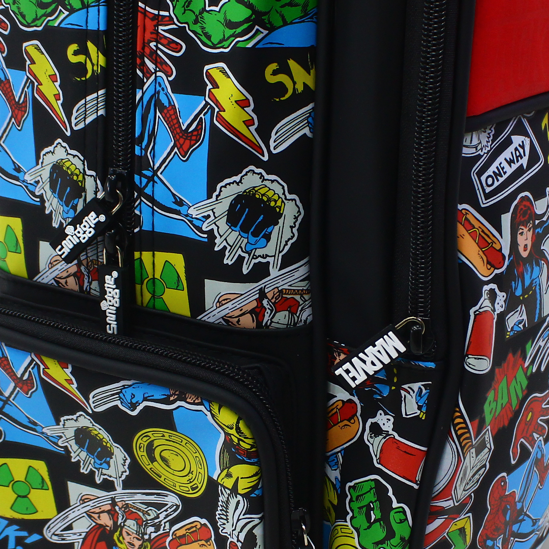Smiggle Marvel Comics Trolley Backpack – Red & Black