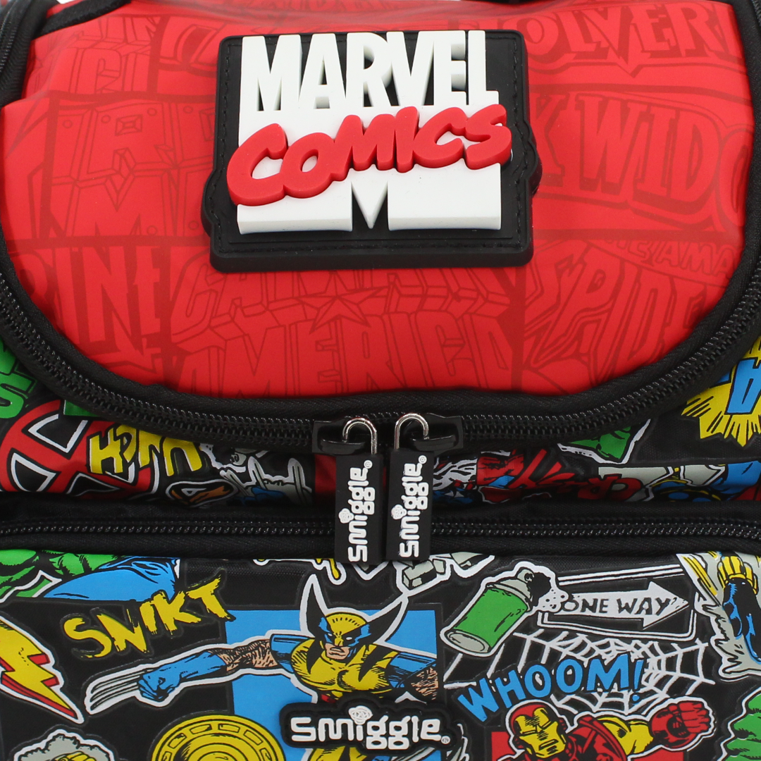 Smiggle Marvel Comics Lunch Bag – Red & Black