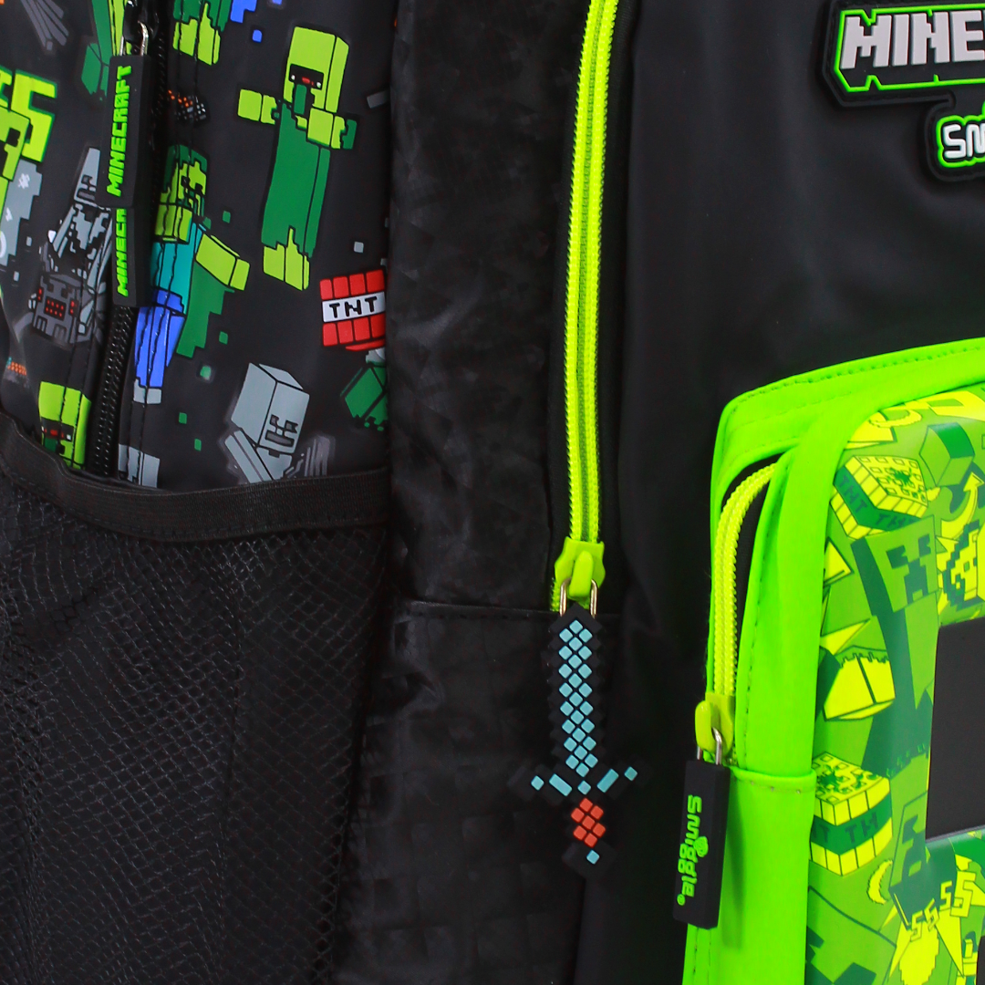 Smiggle Minecraft Backpack 17 Inches – Green & Black