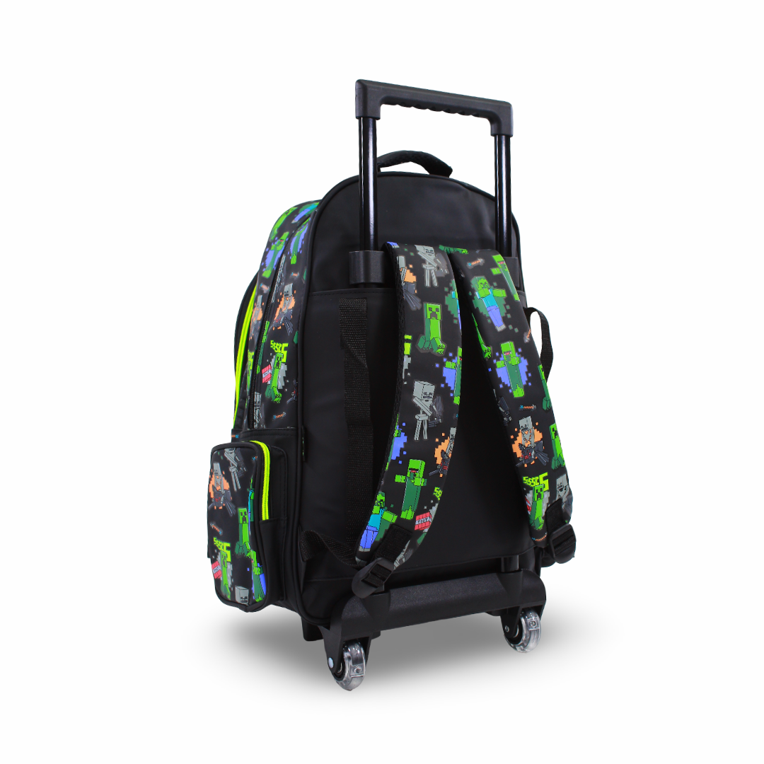 Smiggle Minecraft Trolley Backpack – Green & Black