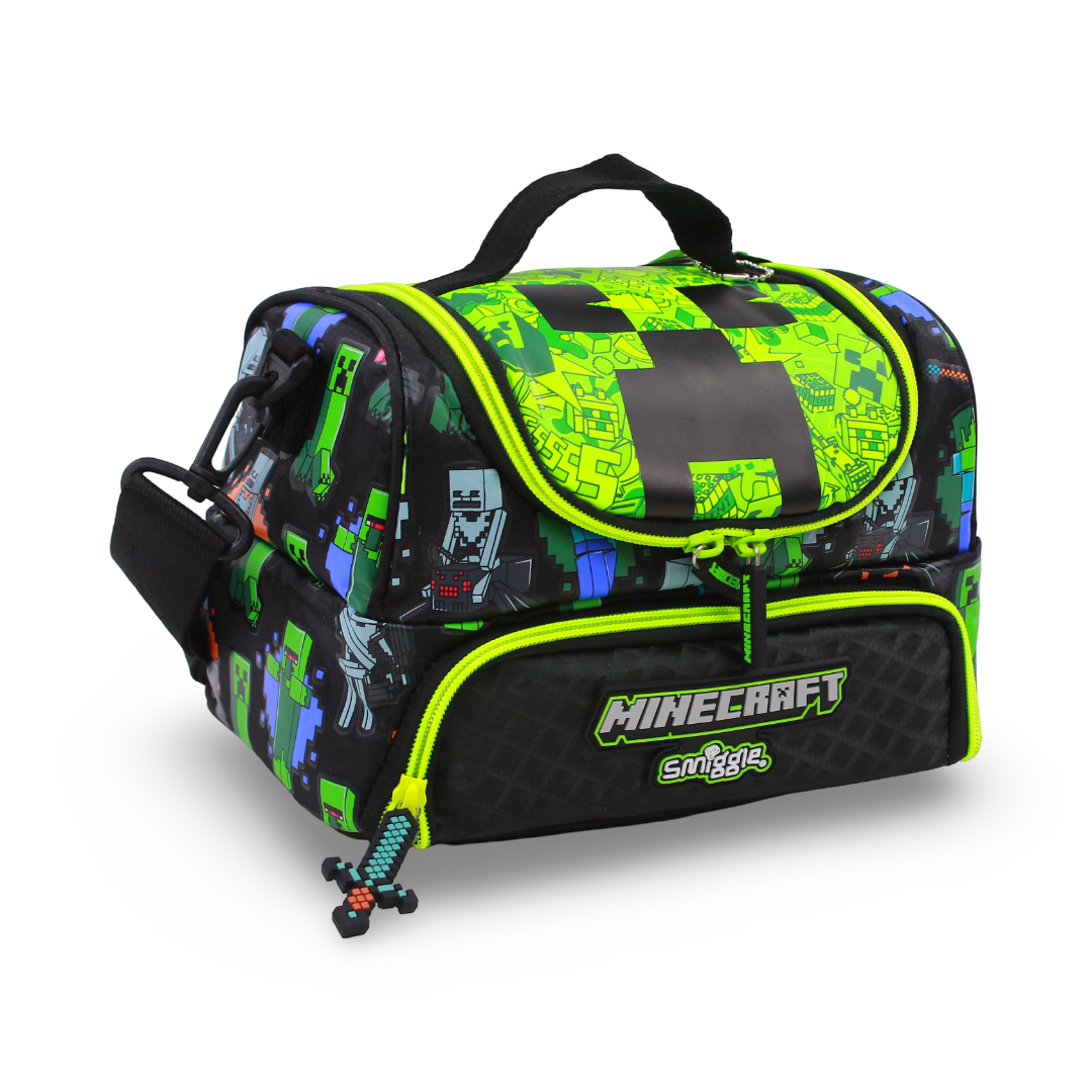 111-MINECRAFT Double Decker Lunch Bage  LB SMIGGLE Green * Black
