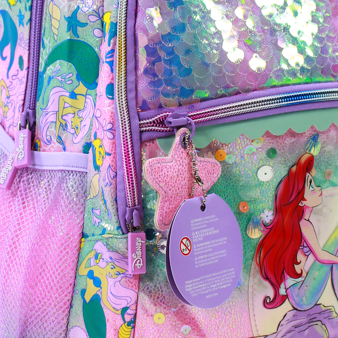 Smiggle Disney The Little Mermaid Backpack 17 Inches – Purple & Pink