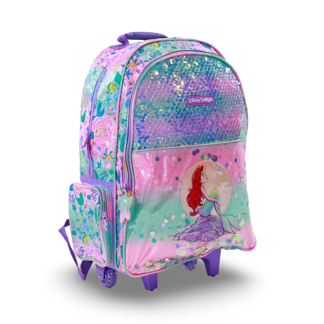 Smiggle Mermaid Trolley Backpack – Purple & Pink