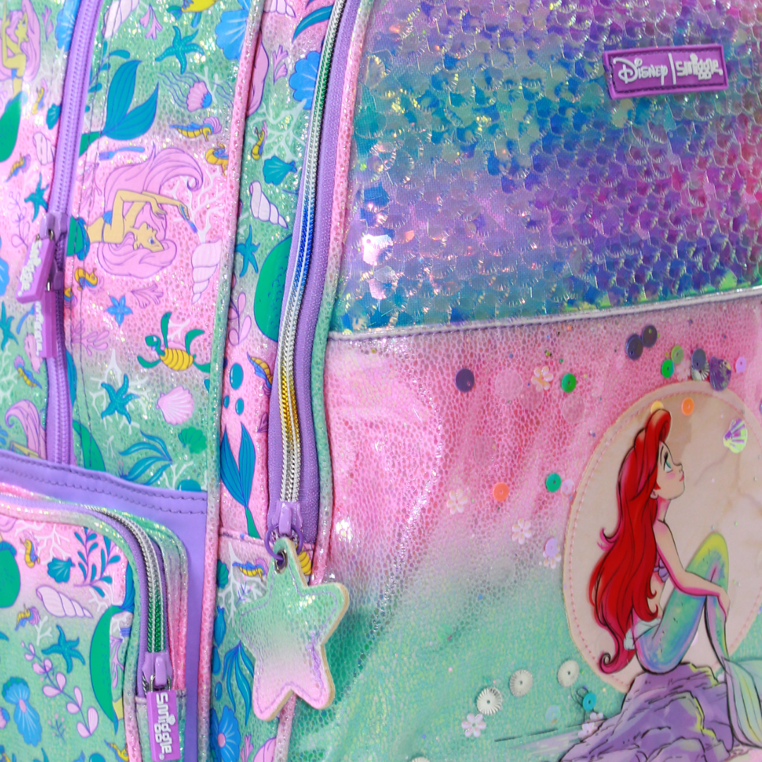 Smiggle Mermaid Trolley Backpack – Purple & Pink