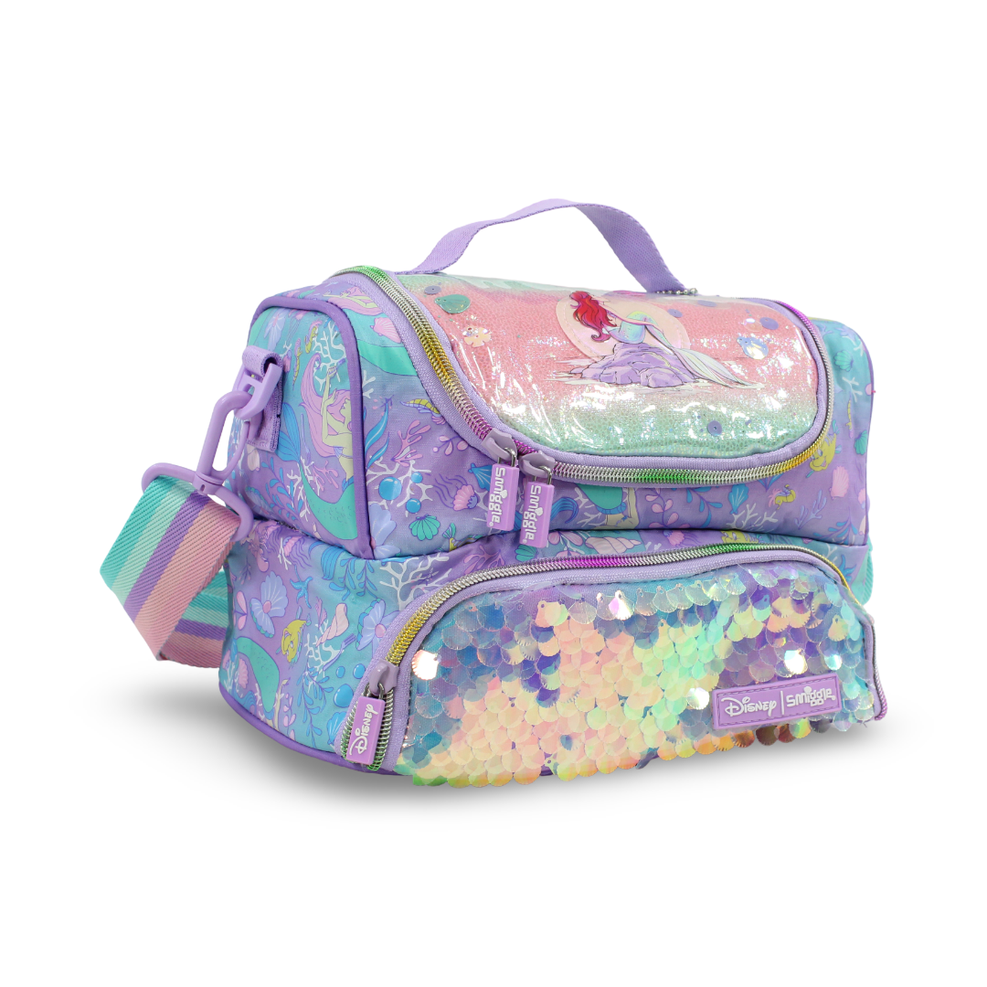 Smiggle Disney The Little Mermaid Double Decker Lunch Bag – Purple & Pink