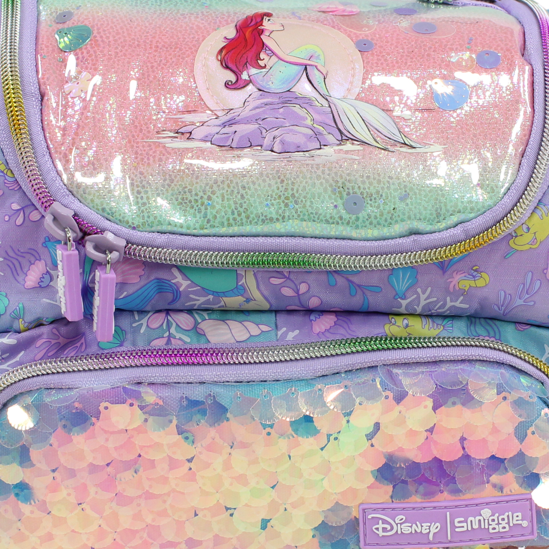 Smiggle Disney The Little Mermaid Double Decker Lunch Bag – Purple & Pink