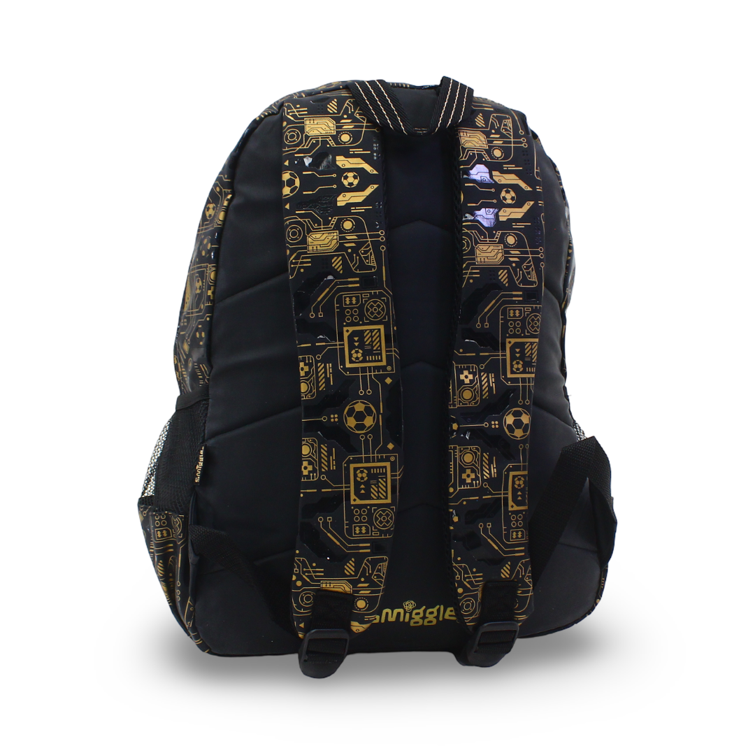 Smiggle Football Backpack 17 Inches – Black & Gold