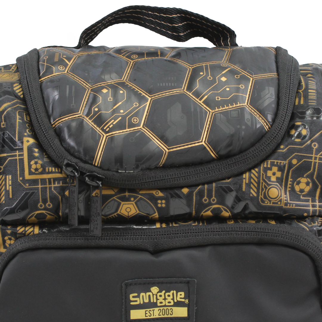 Smiggle Football Lunch Bag – Black & Gold