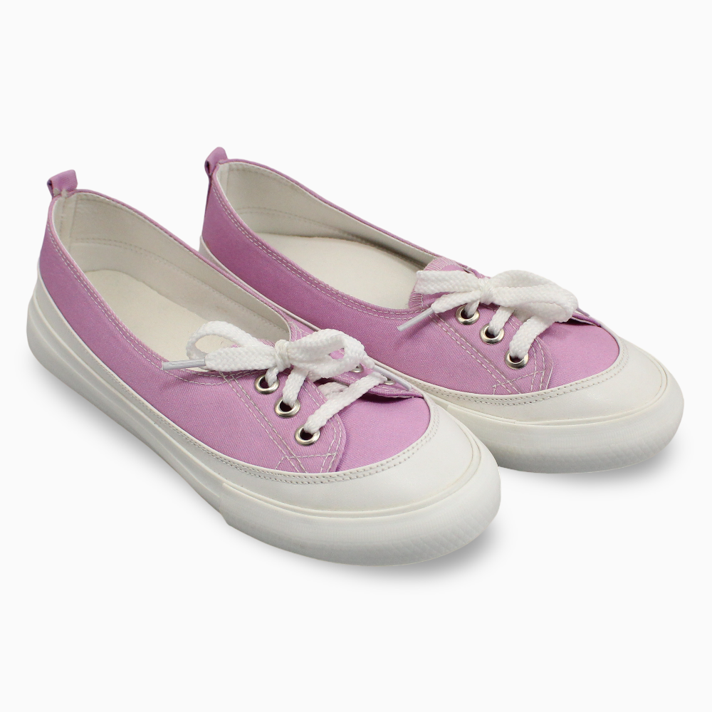 Girls 3-Hole Canvas Shoes – Purple