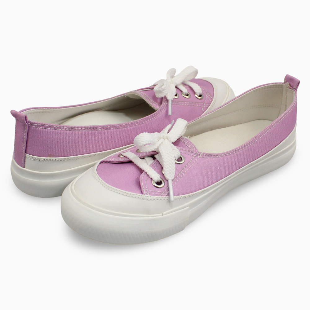 Girls 3-Hole Canvas Shoes – Purple
