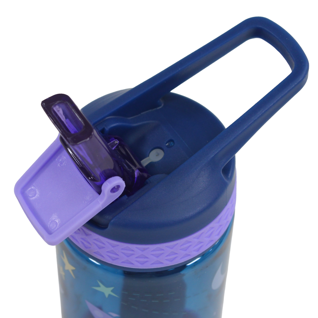 Kids Water Bottle 473ml – Blue & Purple with Space Print