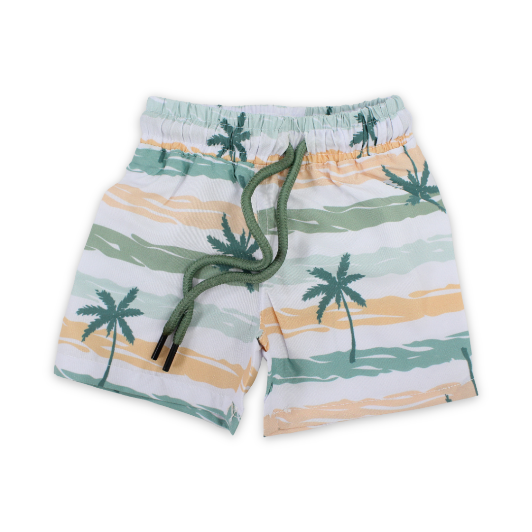 Baby Boys Swim Trunks – Multicolor with Palm Trees Print - Clothing - Bebic for kids