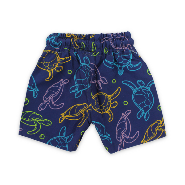 Baby Boys Swim Trunks – Navy with Turtles Print