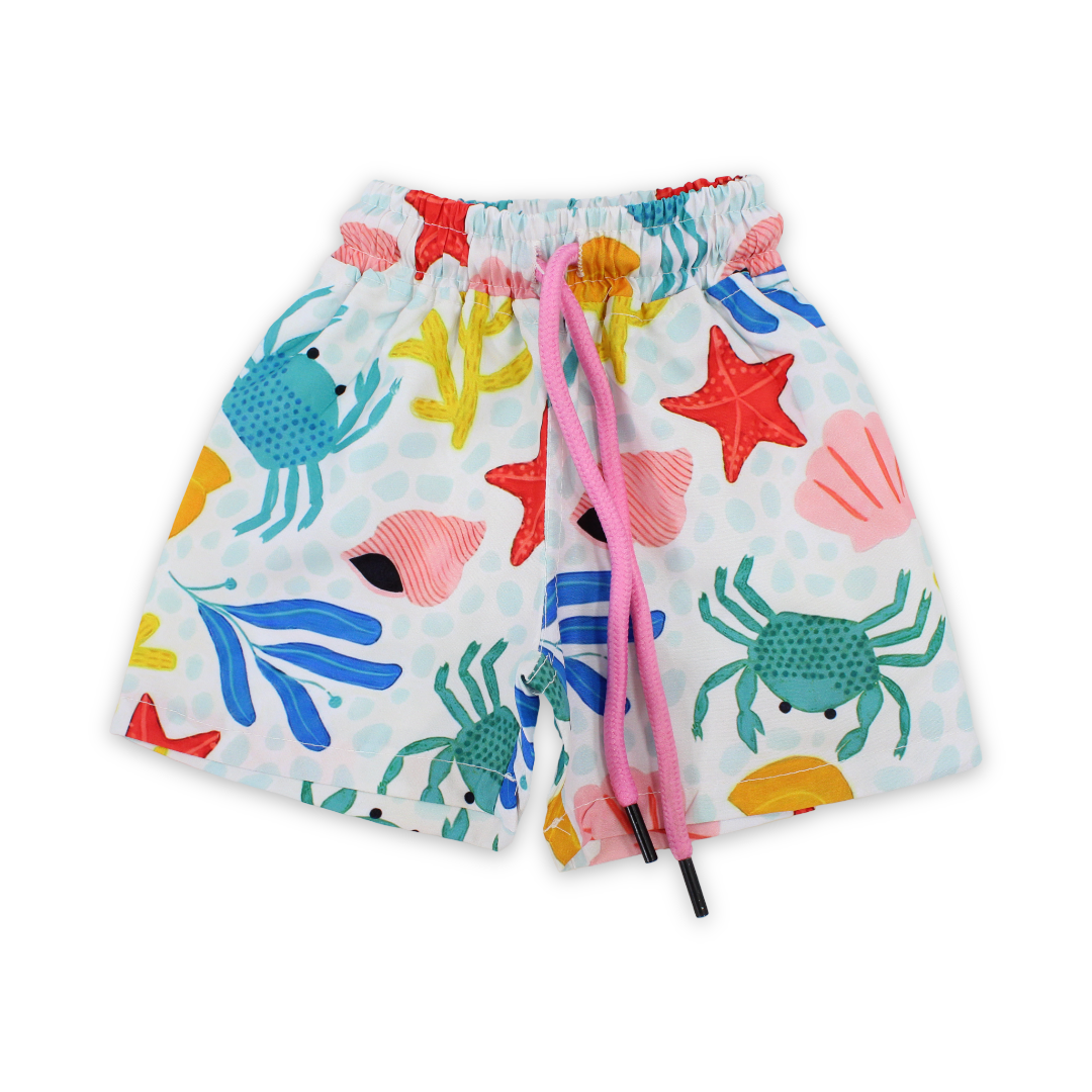 Baby Boys Swim Trunks – Multicolor with Marine Creatures Print - Clothing - Bebic for kids