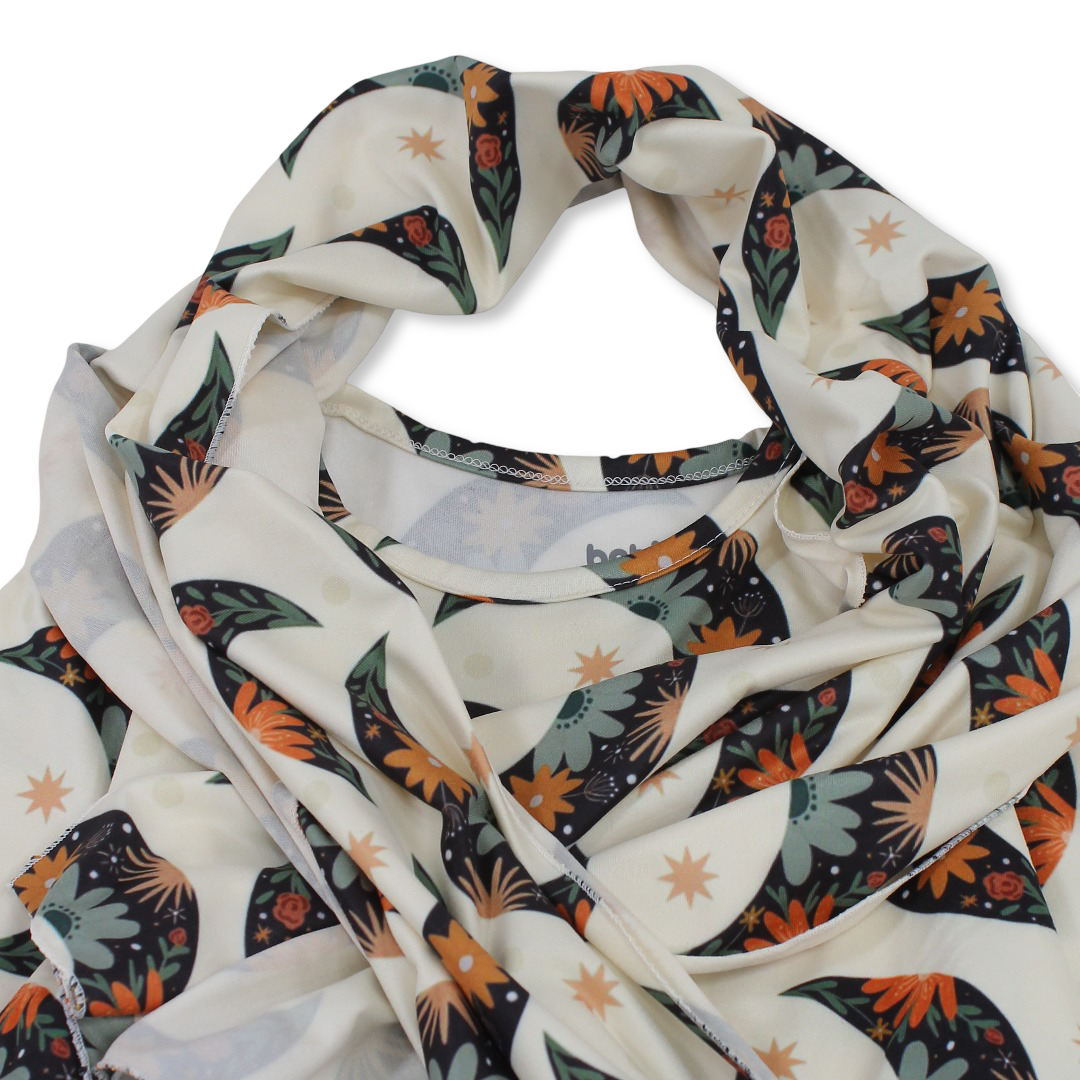 Girls Cotton Isdal – Off-White with Stars & Crescent Print