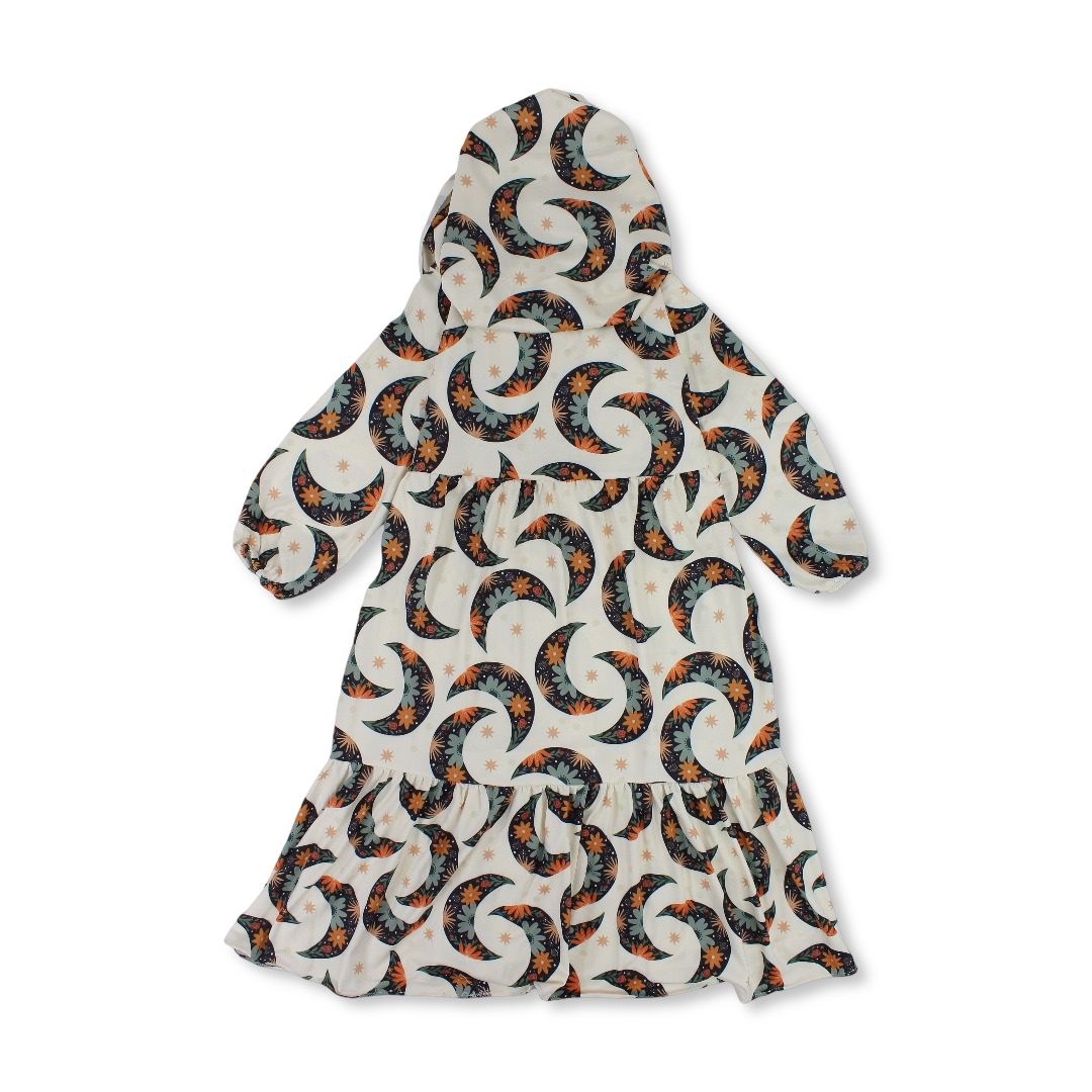 Girls Cotton Isdal – Off-White with Stars & Crescent Print