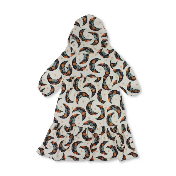 Girls Cotton Isdal – Off-White with Stars & Crescent Print