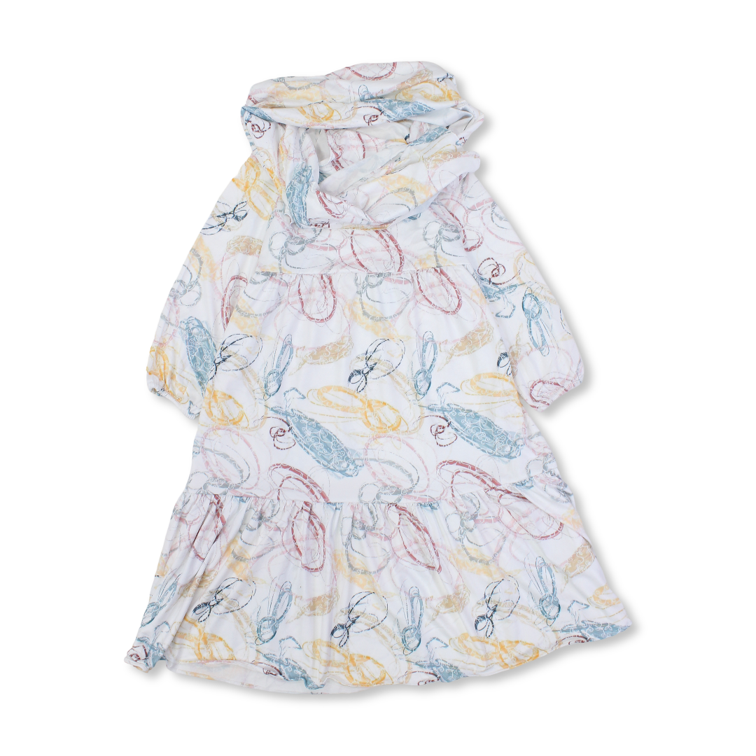 Girls Cotton Patterned Isdal – Off-White