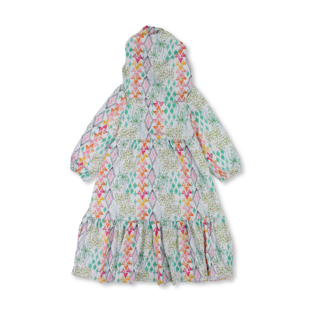 Girls Cotton Patterned Isdal – Off-White